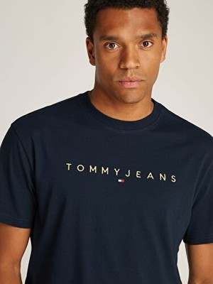 Tommy Hilfiger Tjm Reg Gold Linear Logo Tee Erkek T-Shirt