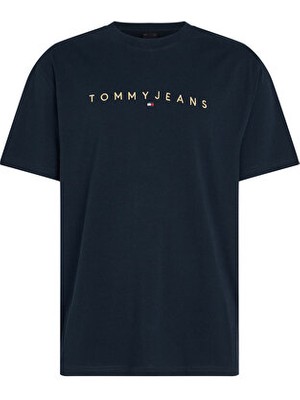 Tommy Hilfiger Tjm Reg Gold Linear Logo Tee Erkek T-Shirt