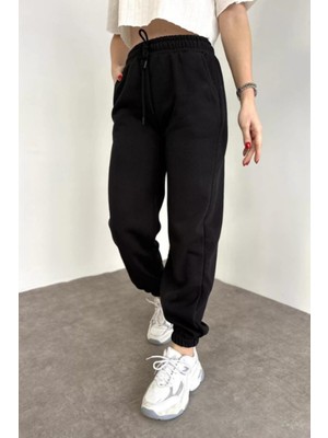 CMZ Collection Siyah Kadın 3 Iplik Eşofman Altı