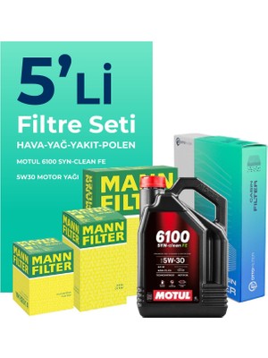 MANN Nissan Juke 1.5 Dizel Filtre Bakım Seti Motul Motor Yağlı (2011-2014) 5 Li