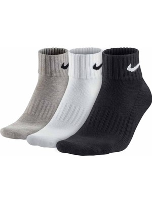 Nike U V Cush Ankle- 3p Value Unisex Çorap SX4926-901-ÇOK Renkli