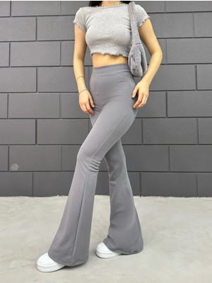 Balta Collection Kadın Ispanyol Paça Krep Yüksek Bel Likralı Toparlayıcı Tayt Pantolon