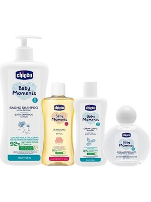 Chicco Göz Yakmayan Saç ve Vücut Şampuanı 750 Ml, Vücut Losyonu 200 ml , Su Bazlı Parfüm 100 Ml, Masaj Yağı 200 ml