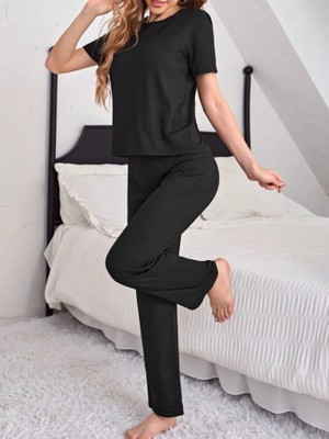 Rasa Home Wear Raew Kısa Kollu Pijama Takımı Siyah