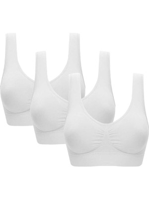 Uniquetrenders Kadın Kalın Askılı Pedli Büstiyer Sütyen 3 Adet