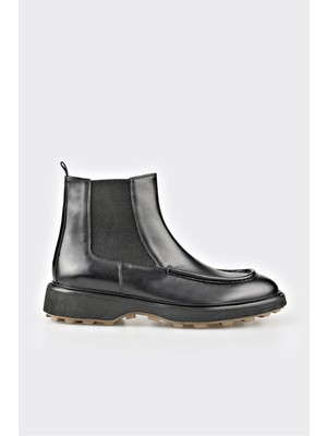 Elle Siyah Deri Erkek Günlük Bot