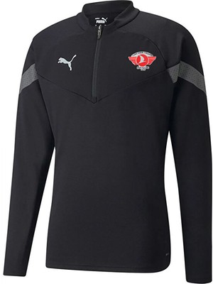 Puma Turk Hava Yolları Ceket Türk Hava Yolları Erkek Futbol Antrenman Uzun Kollu Üst THY-65737503 Siyah