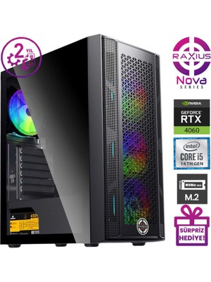 Raxius Nova G1 I5 4060-144A6 I5-14400F 32GB 2tbssd RTX4060 Freedos Gaming Masaüstü Bilgisayar