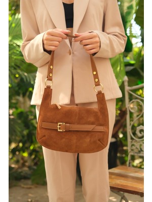 Sımana Kadın Günlük Çanta - Taba Süet