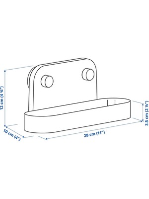 IKEA Öbonäs vantuzlu duvar rafı,yeşil, 28  cm