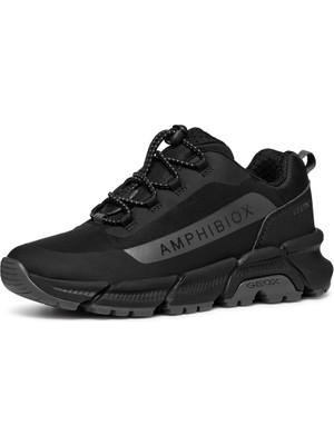 Geox Erkek Çocuk Siyah Flexyper Plus Abx Bağcıklı Waterproof Sneaker J46LCC0FU50C0005