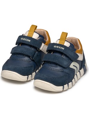 Geox Erkek Bebek Lacivert Iupidoo Bantlı Deri Sneaker B3555D022BCC4449