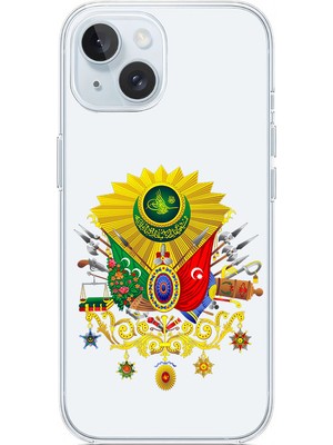 Zeyno Apple iPhone 15 Plus Uyumlu Osmanlı Amblem Desenli Silikon Kılıf