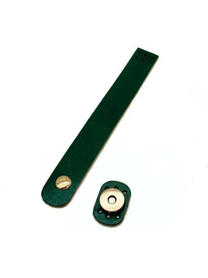 Angel Çanta Aksesuar 18 X 2,3 Cm Yeşil Deri Düz Çanta Kapağı Light Gold  Metalli