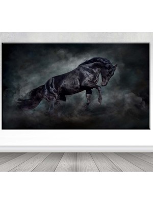Limitless Design Siyah At Dev Hd Baskı Kanvas Tablo 100x140 Cm Sb-92882