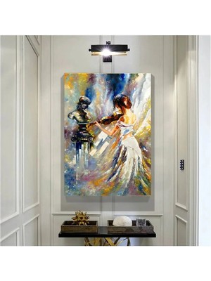 Limitless Design Yağlı Boya Görünümlü Keman Çalan Kız Hd Baskı Kanvas Tablo