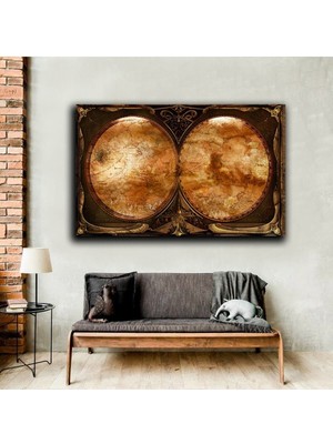 Limitless Design Dünya Haritası Tablosu 12|Hd Baskı Kanvas Tablo