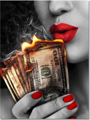 Limitless Design Dekoratif Red Lips Hd Baskı Kanvas Tablo