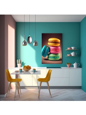 Limitless Design Renkli Makaron Pastahane Ve Kafelere Asmalık Hd Baskı Kanvas Tablo