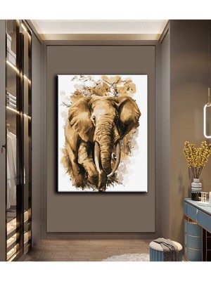 Limitless Design Yağlı Boya Efektli Şık Fil Tablosu F1|Hd Baskı Kanvas Tablo