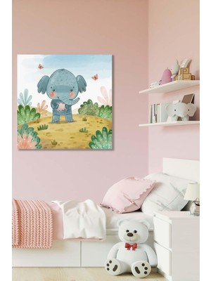Limitless Design Bebek - Çocuk Odası 23 Hd Baskı Kanvas Tablo Ormanda Sevimli Fil
