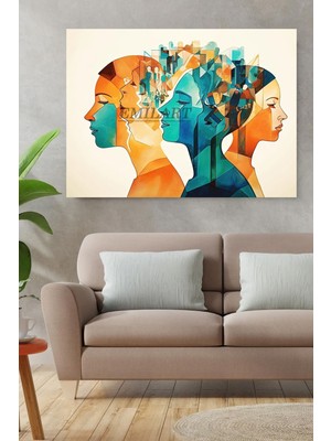 Limitless Design Insan Grupları Ve Kafaları Bilimsel Illüstrasyonlar Hd Kalite Hd Baskı Kanvas Tablo