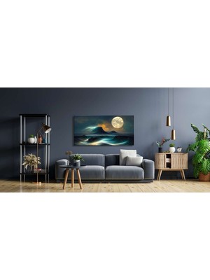 Limitless Design Soyut Ay Işığı Manzarası Dekoratif Hd Baskı Kanvas Tablo - Voov2477