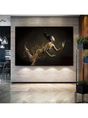 Limitless Design Boşlukta Yüzen Nü Kadın Damlalar Hd Baskı Kanvas Tablo