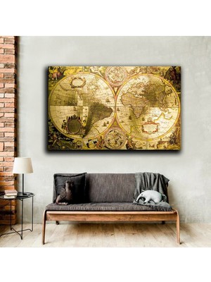 Limitless Design Dünya Haritası Tablosu 13|Hd Baskı Kanvas Tablo