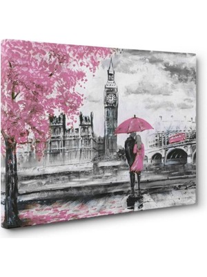 Limitless Design Siyah Beyaz Pudra Pembesi Saat Kulesi Tablosu