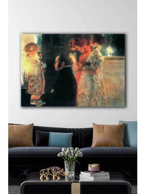 Limitless Design Piyanoda Schubert - Gustav Klimt Ünlü Ressamlar Hd Baskı Kanvas Tablo