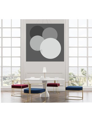 Limitless Design Sanatsal Modern Art Yeni Boyut 3g Üç Boyutlu Siyah Beyaz Daireler Yuvarlak Duvar Hd Baskı Kanvas Tablo