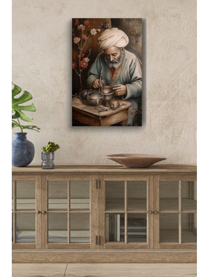 Limitless Design Geleneksel Yaşlı Çömlekçi Adam Yağlı Hd Baskı Kanvas Tablo