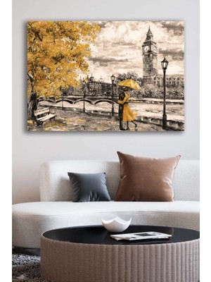 Limitless Design Hd Baskı Kanvas Tablo Baskılı Dekoratif Yağlıboya Londra Sonbahar Aşk Ev Ofis Otel Dekor