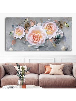 Limitless Design Dev Boyut Güller Hd Baskı Kanvas Tablo
