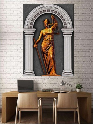 Limitless Design Hukuk Bürosu Tabloları, Adalet Tanrıçası Themis Gold Hkk16