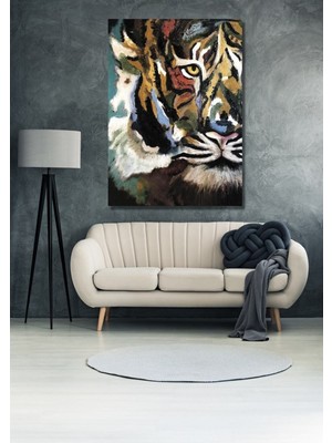 Limitless Design Kaplan Dekoratif Hd Baskı Kanvas Tablo Salon Oturma Yatak Odası Ofis Antre Cafe Için Duvar Dekoru