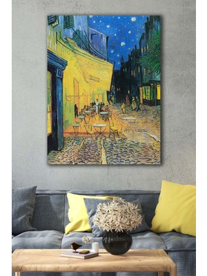 Limitless Design Cafe Terasta Gece - Vincent Van Gogh Ünlü Ressamlar Hd Baskı Kanvas Tablo