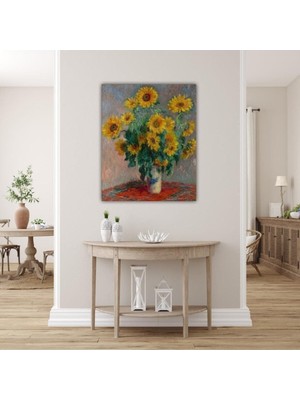 Limitless Design Dekoratif Claude Monet - Bouquet Of Sunflowers Duvar Hd Baskı Kanvas Tablo