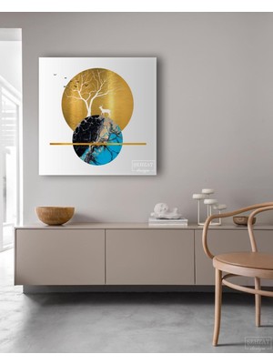 Limitless Design Modern Soyut Gold Geyik Dekoratif Hd Baskı Kanvas Tablo