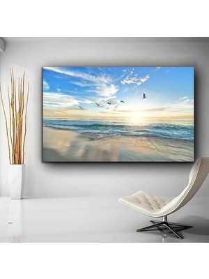 Limitless Design Deniz Ve Martılar Hd Baskı Kanvas Tablo