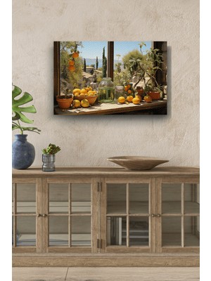 Limitless Design Gerçekçi Arka Plan Detaylı Meyveler Yatay Yağlı Hd Baskı Kanvas Tablo