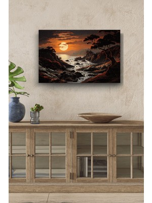 Limitless Design Doğan Güneş Detaylı Manzara Yatay Hd Baskı Kanvas Tablo