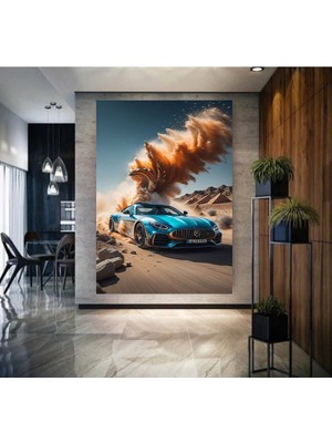 Limitless Design Mercedes Özel Tasarım Otomobil Galeri,Ev,Ofis Hd Kalite Hd Baskı Kanvas Tablo/007-E