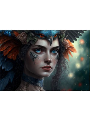 Limitless Design Fantastık Kadın Yüzü Hd Baskı Kanvas Tablo