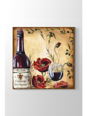 Limitless Design Gelincikler ve Kırmızı Şarap Tablosu