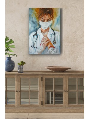 Limitless Design Sağlık Personeli Sanatsal Tasarım Yağlı Hd Baskı Kanvas Tablo