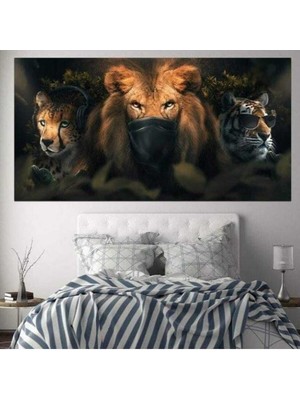 Limitless Design Lion King Dekoratif Hd Baskı Kanvas Tablo