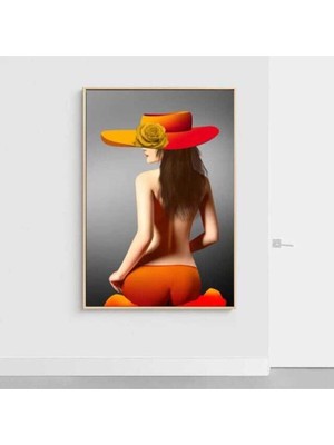 Limitless Design Dekoratif Woman & Orange Hd Baskı Kanvas Tablo