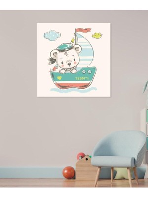 Limitless Design Dekoratif Çocuk Odası Sailor Teddy Bear Duvar Hd Baskı Kanvas Tablo